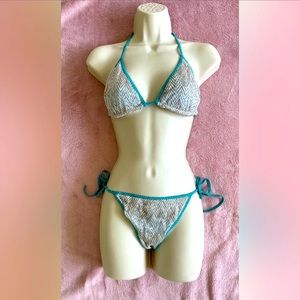 Missoni Blue and Silver bikini. Euro size 46. NWT